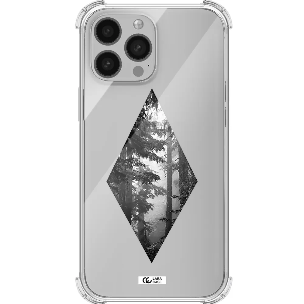 a diamond shaped image of trees Apple iPhone 13 Pro Max Clear PC Case