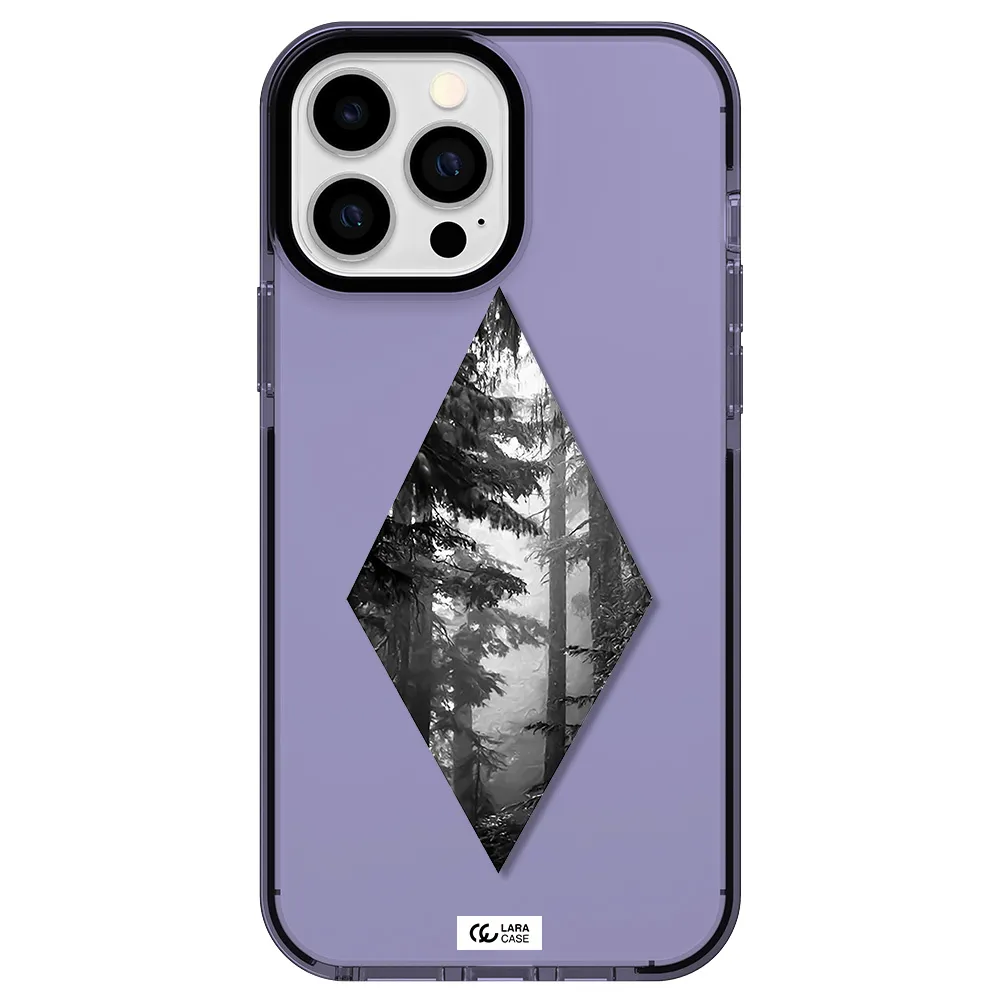 a diamond shaped image of trees Apple iPhone 13 Pro Max impact Lilac Case