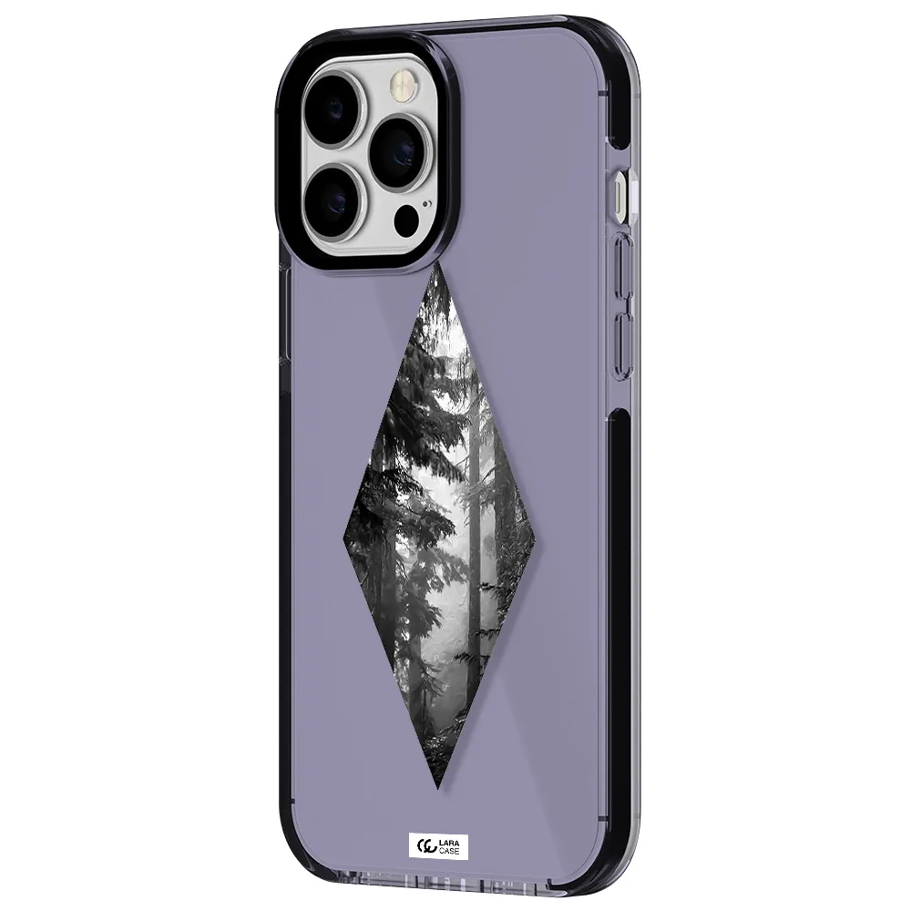a diamond shaped image of trees Apple iPhone 13 Pro Max impact Lilac Case