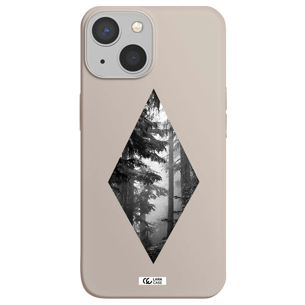 a diamond shaped image of trees Apple iPhone 13 Silicone Stone Case