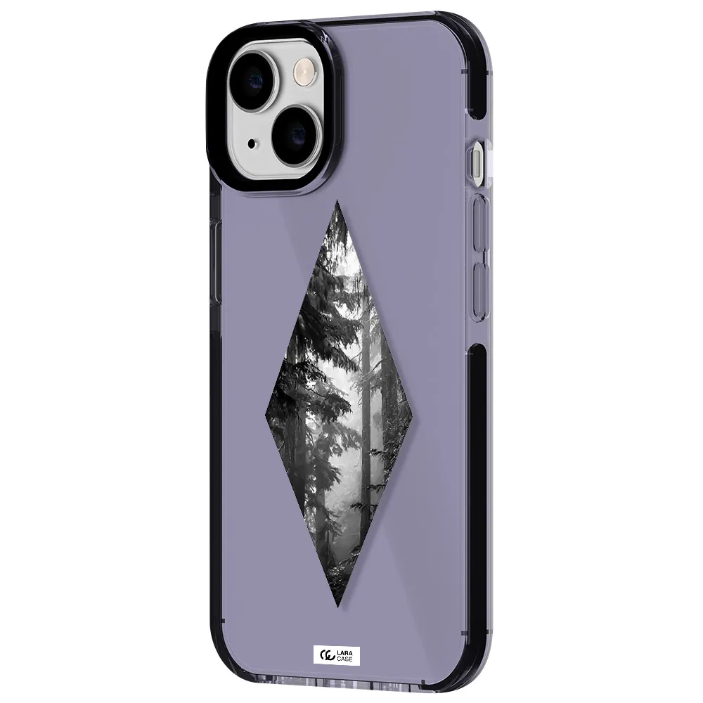 a diamond shaped image of trees Apple iPhone 14 impact Lilac Case