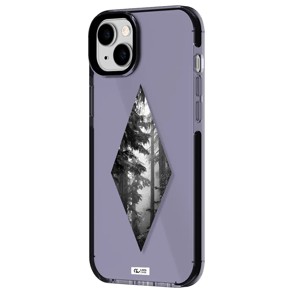 a diamond shaped image of trees Apple iPhone 14 plus impact Lilac Case