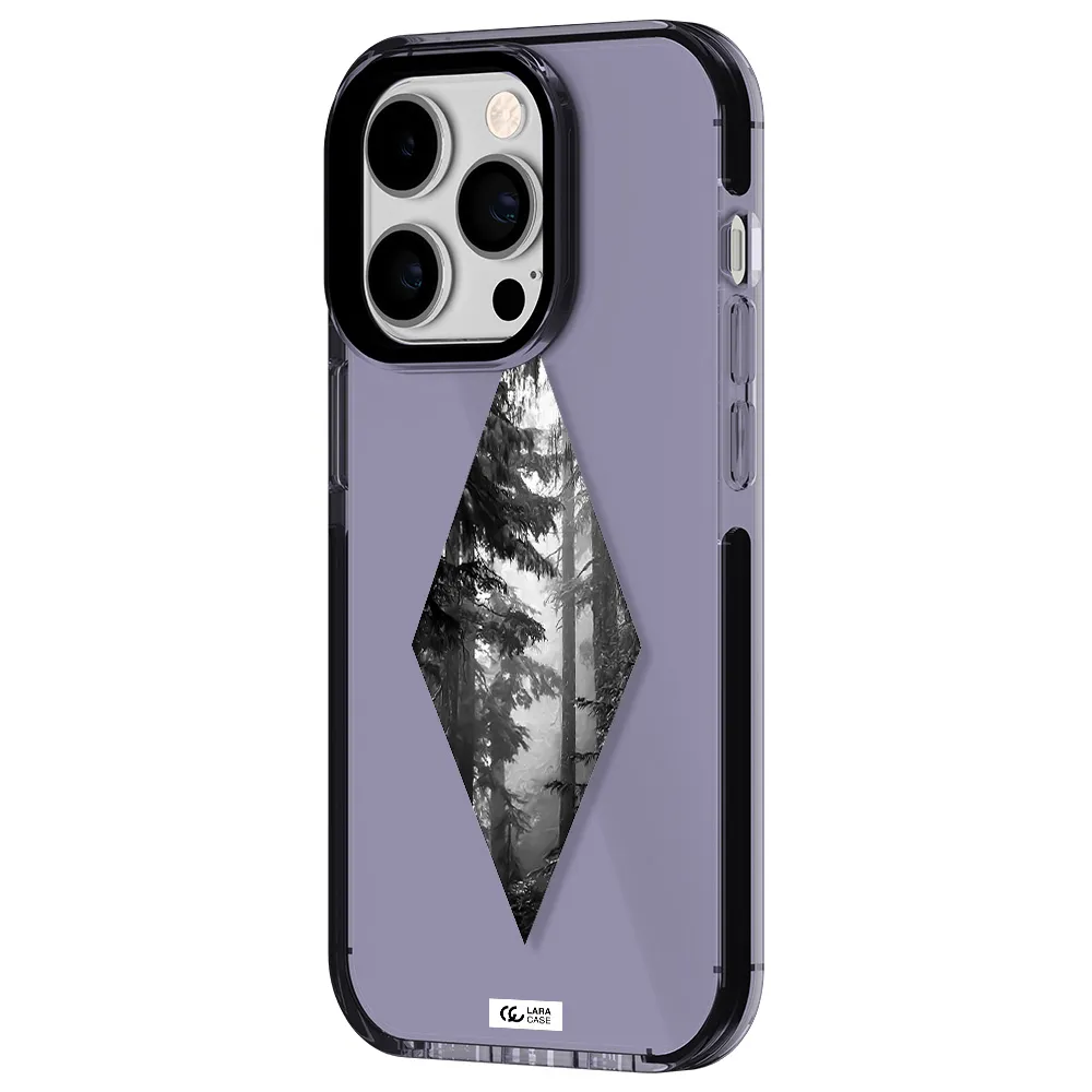 a diamond shaped image of trees Apple iPhone 14 pro impact Lilac Case