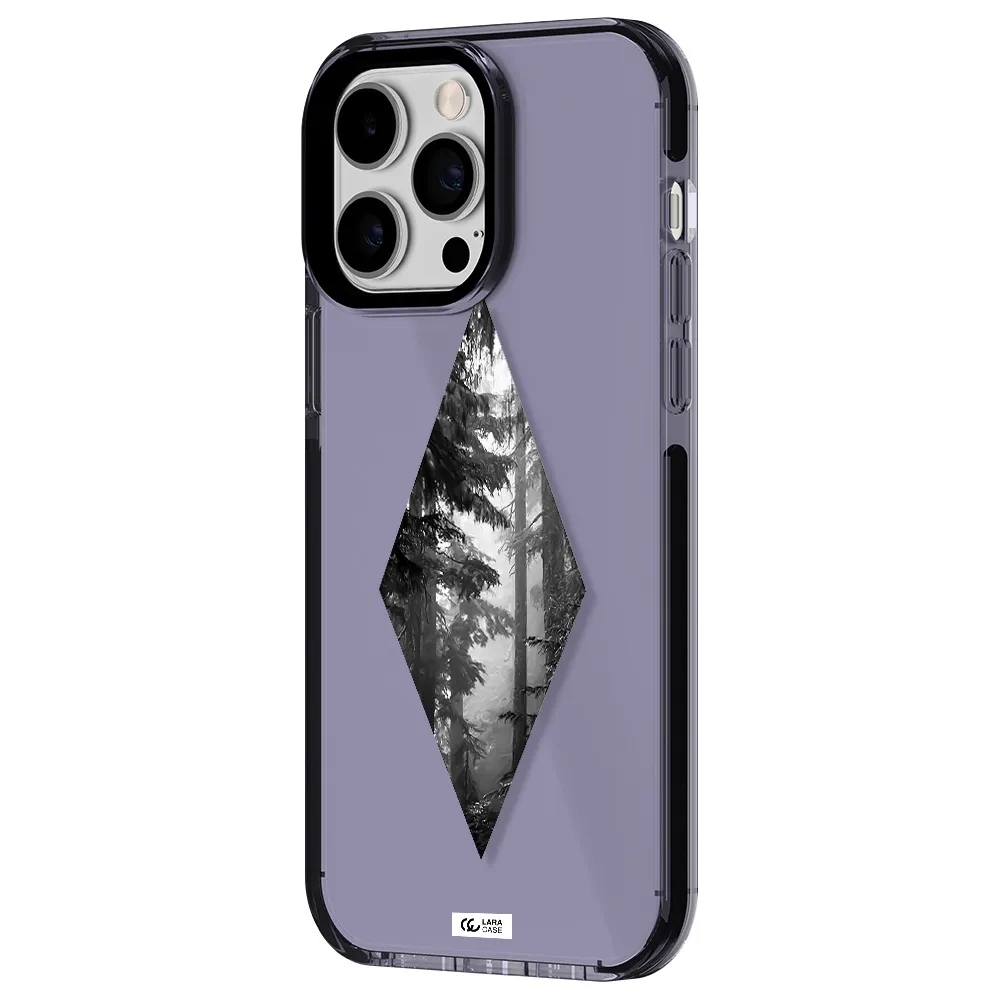 a diamond shaped image of trees Apple iPhone 14 pro max impact Lilac Case