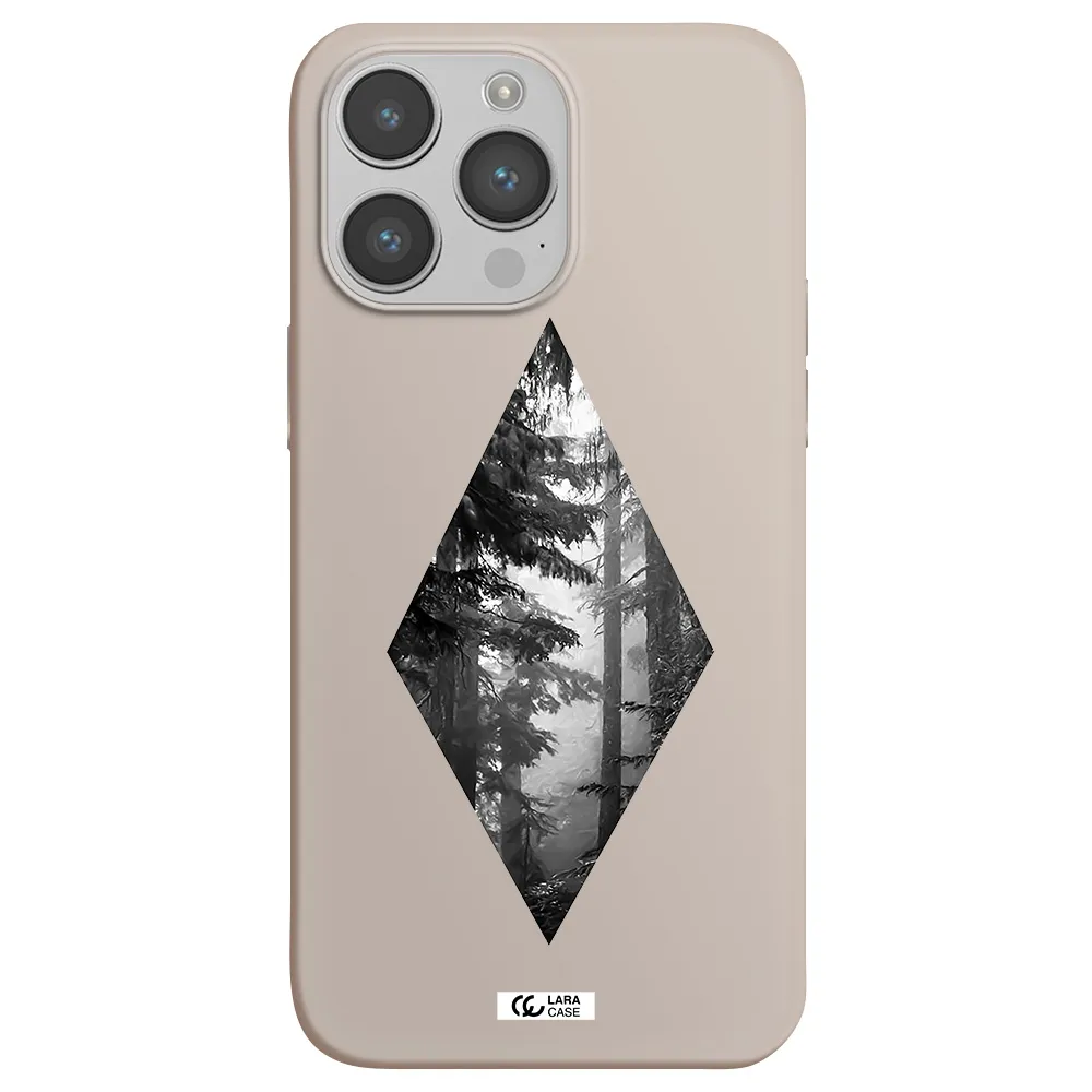 a diamond shaped image of trees Apple iPhone 14 pro Silicone Stone Case