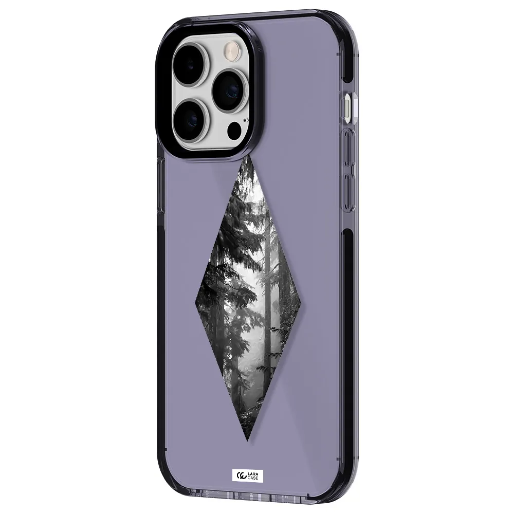 a diamond shaped image of trees Apple iPhone 15 Pro impact Lilac Case