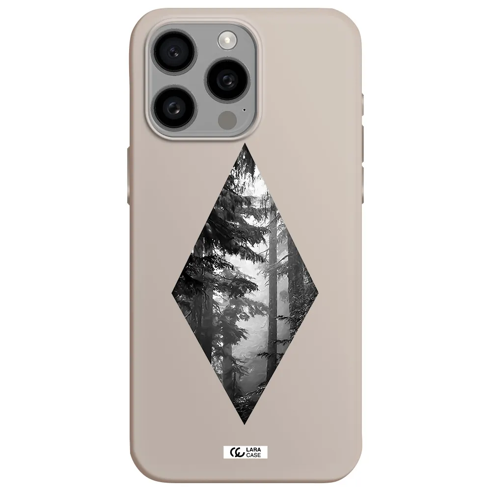 a diamond shaped image of trees Apple Iphone 15 Pro max Silicone Stone Case