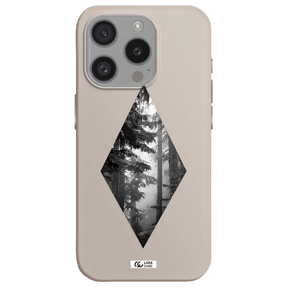 A Diamond Shaped Image Of Trees Apple Iphone 15 Pro Silicone Stone Case