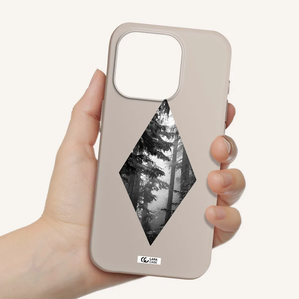 A Diamond Shaped Image Of Trees Apple Iphone 15 Pro Silicone Stone Case