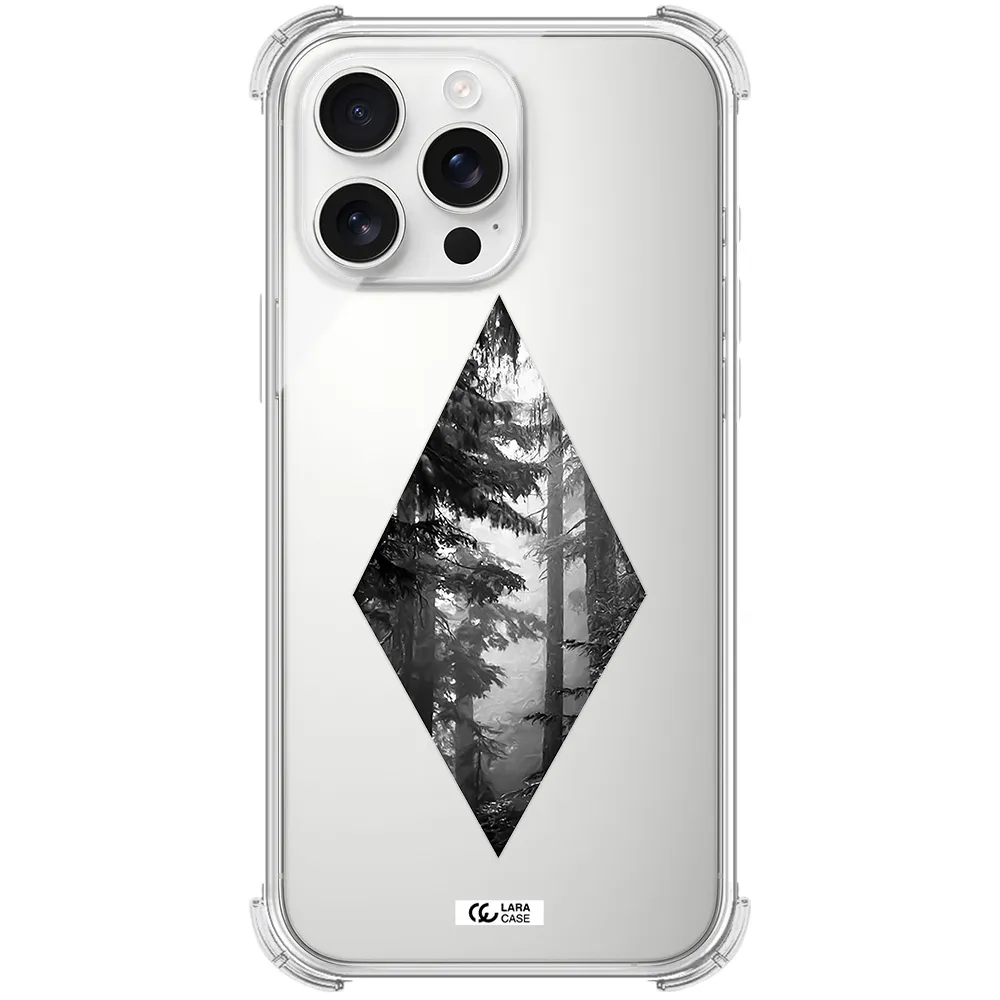 A Diamond Shaped Image Of Trees Apple Iphone 16 Pro Max Clear Pc Case