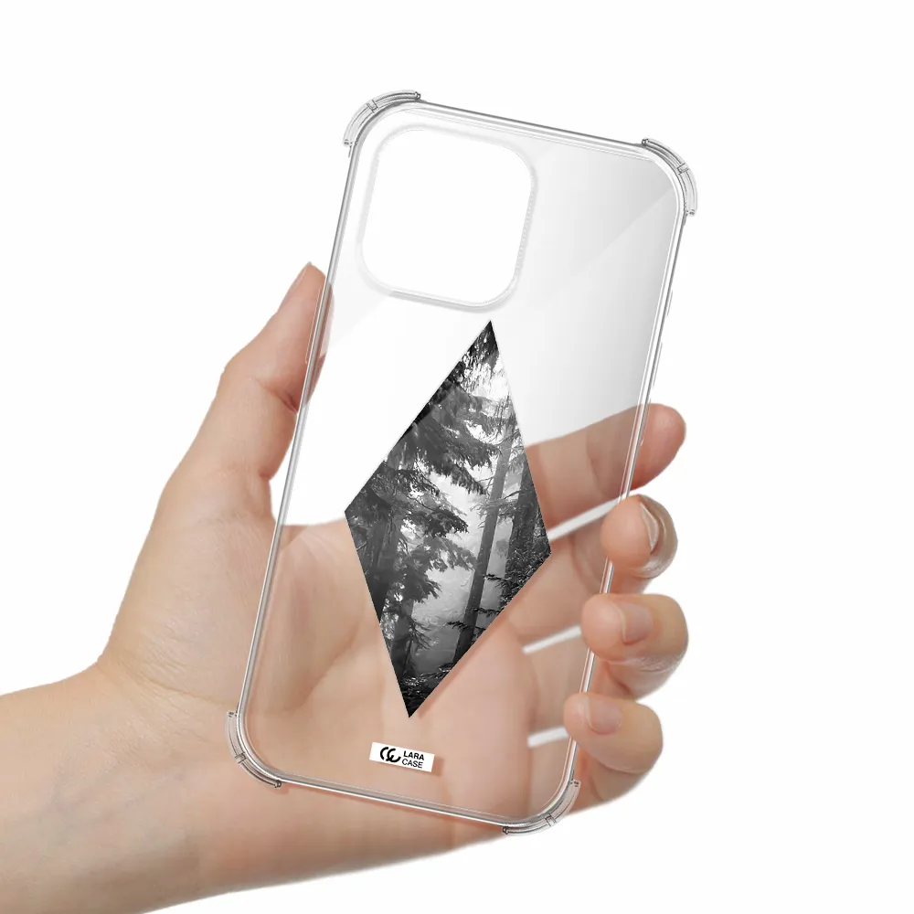 A Diamond Shaped Image Of Trees Apple Iphone 16 Pro Max Clear Pc Case
