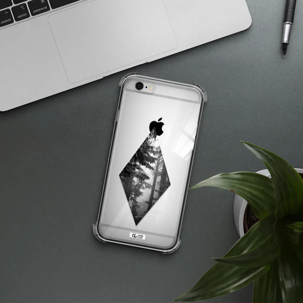 a diamond shaped image of trees Apple iPhone 6 Clear PC Case