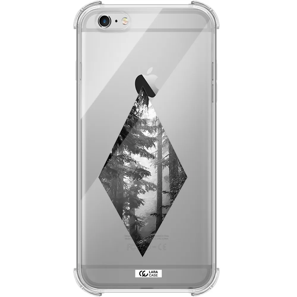 a diamond shaped image of trees Apple iPhone 6 plus Clear PC Case
