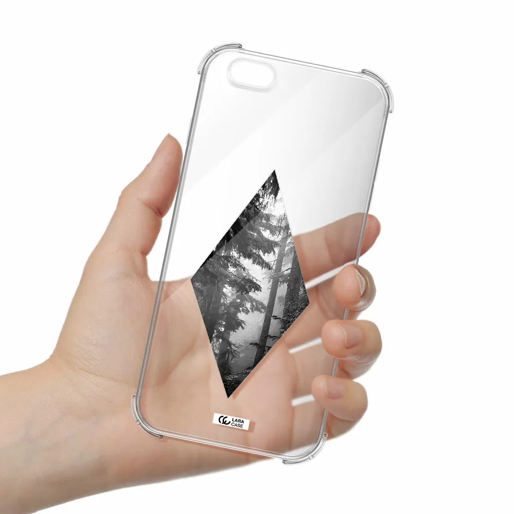 a diamond shaped image of trees Apple iPhone 6 plus Clear PC Case