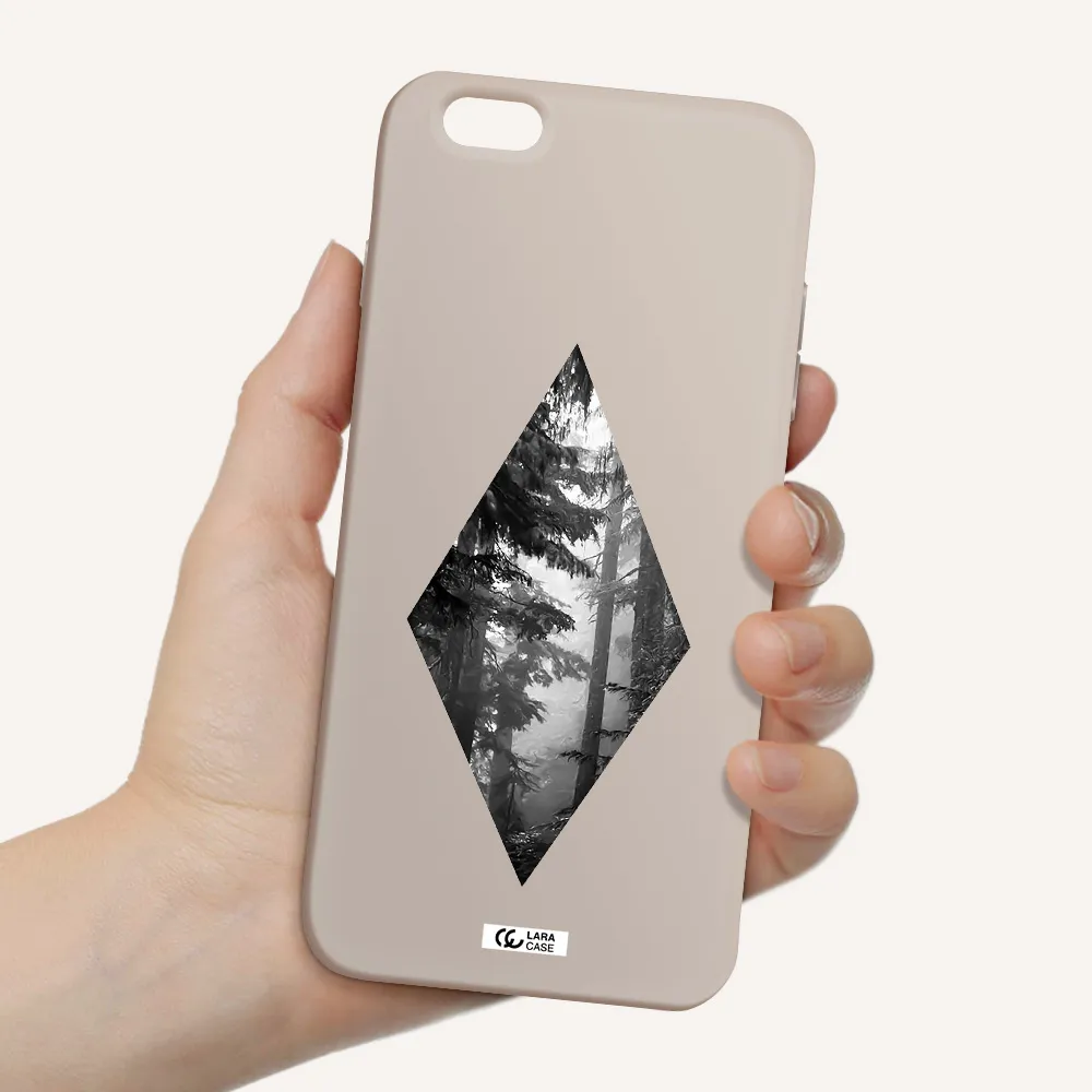 a diamond shaped image of trees Apple iPhone 6 plus Silicone Stone Case