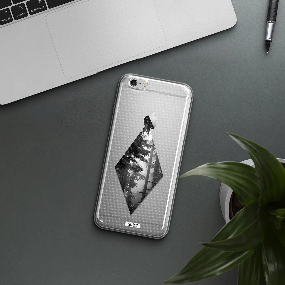 a diamond shaped image of trees Apple iPhone 6 s plus Clear TPU Case