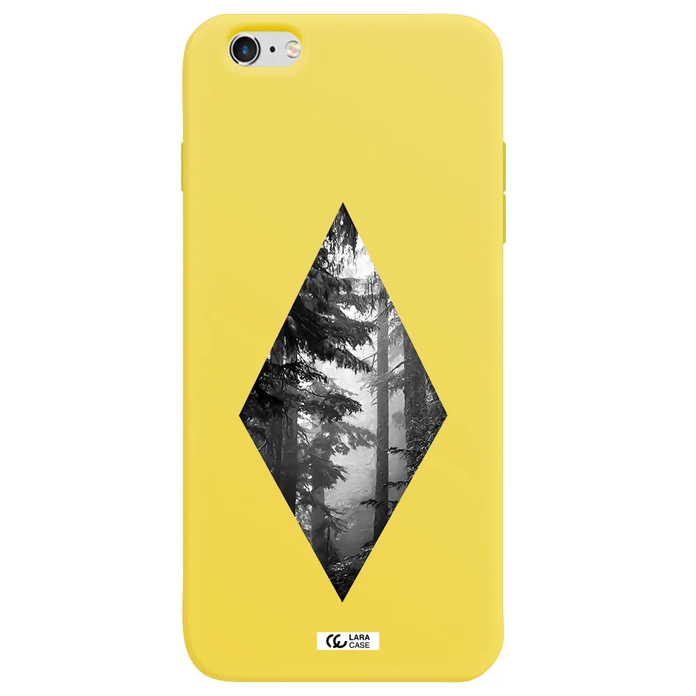 a diamond shaped image of trees Apple iPhone 6 s plus Silicone canary yellow Case