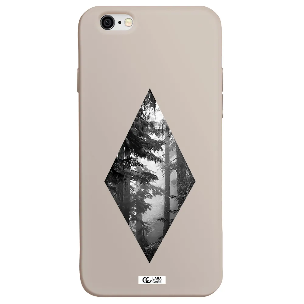 a diamond shaped image of trees Apple iPhone 6 Silicone Stone Case