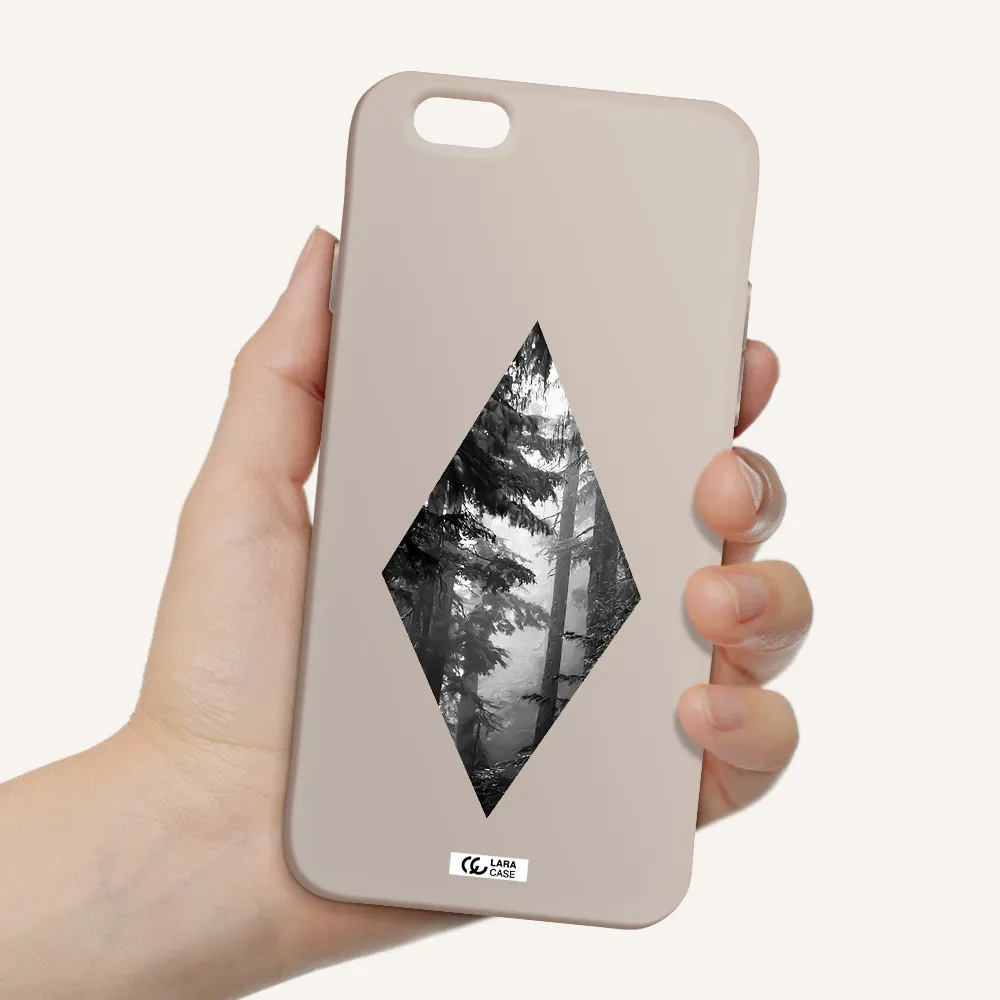 a diamond shaped image of trees Apple iPhone 6 Silicone Stone Case