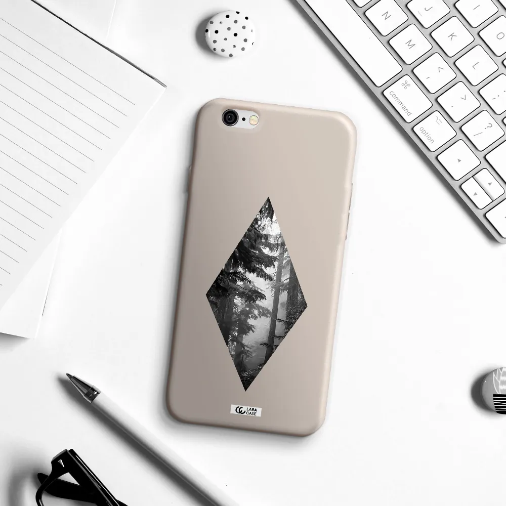 a diamond shaped image of trees Apple iPhone 6 Silicone Stone Case