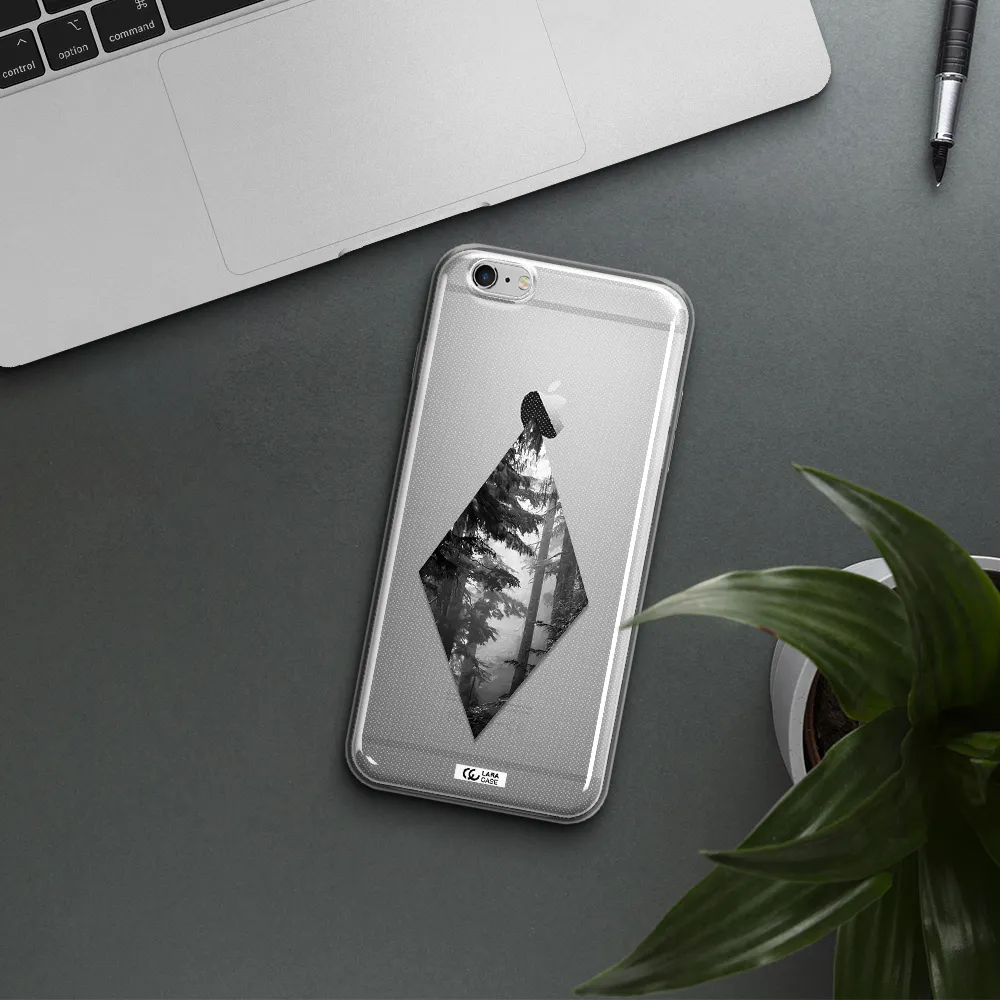 a diamond shaped image of trees Apple iPhone 6S Clear TPU Case