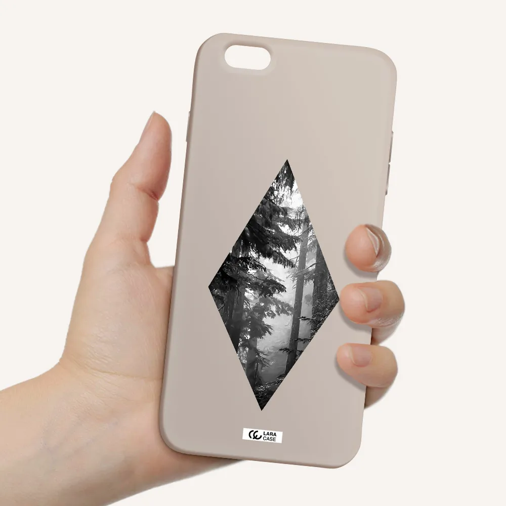 a diamond shaped image of trees Apple iPhone 6S Silicone Stone Case