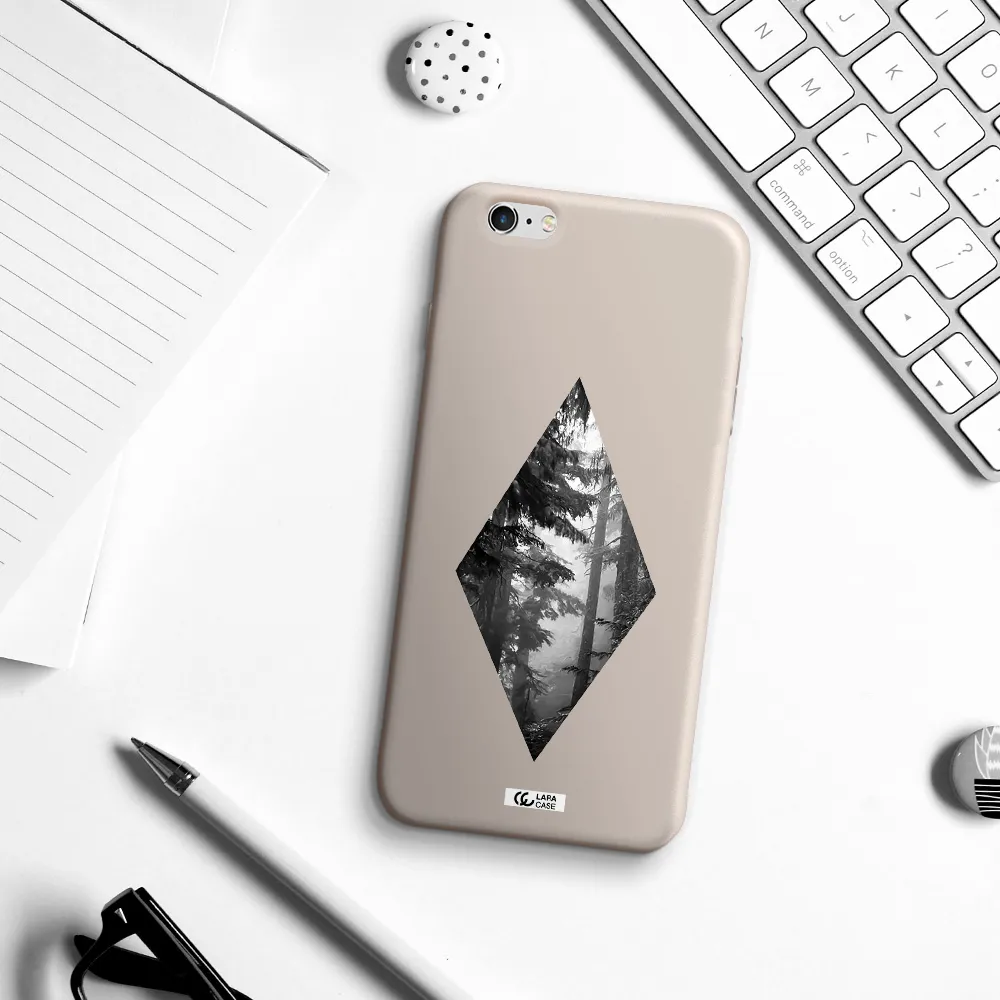 a diamond shaped image of trees Apple iPhone 6S Silicone Stone Case