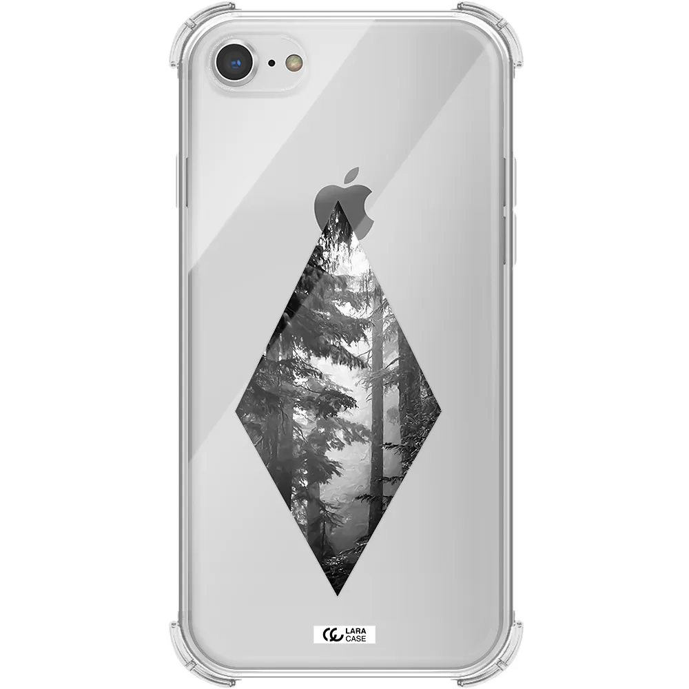 a diamond shaped image of trees Apple iPhone 7 Clear PC Case