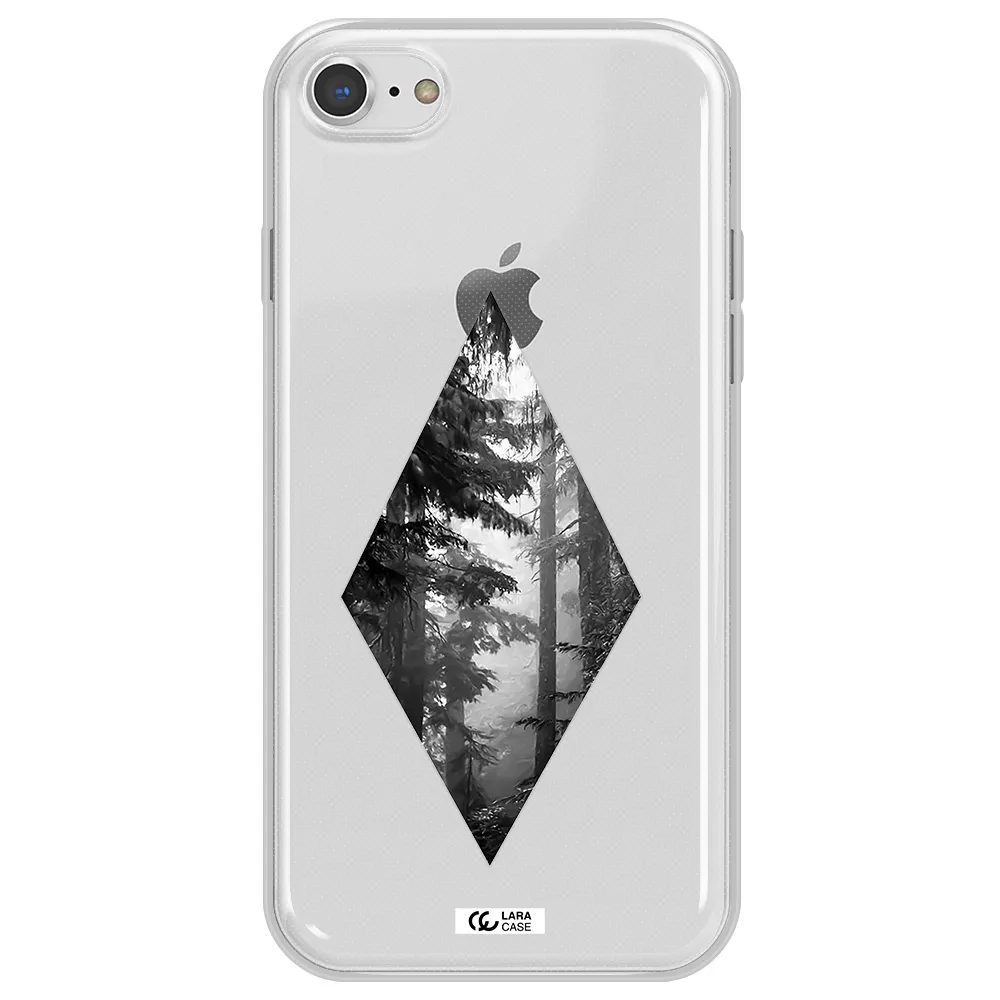 a diamond shaped image of trees Apple iPhone 7 Clear TPU Case