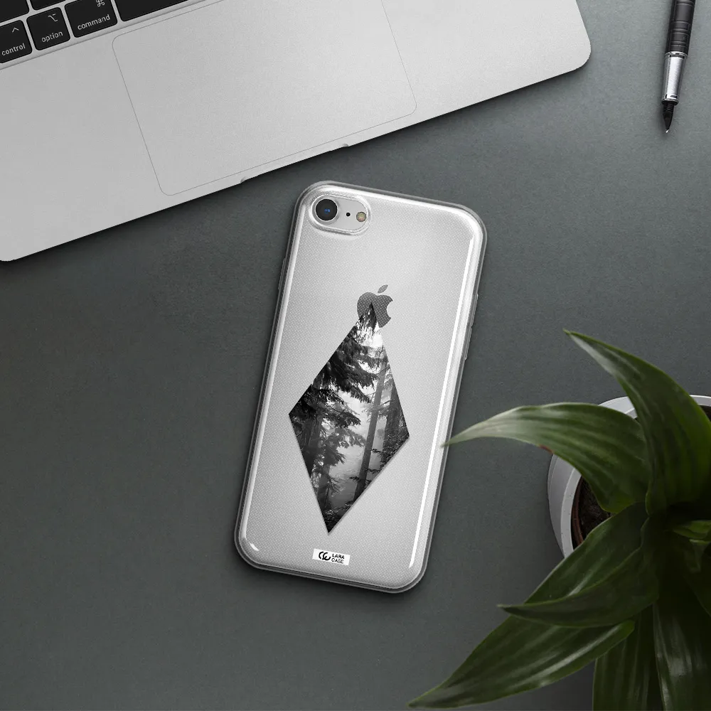 a diamond shaped image of trees Apple iPhone 7 Clear TPU Case