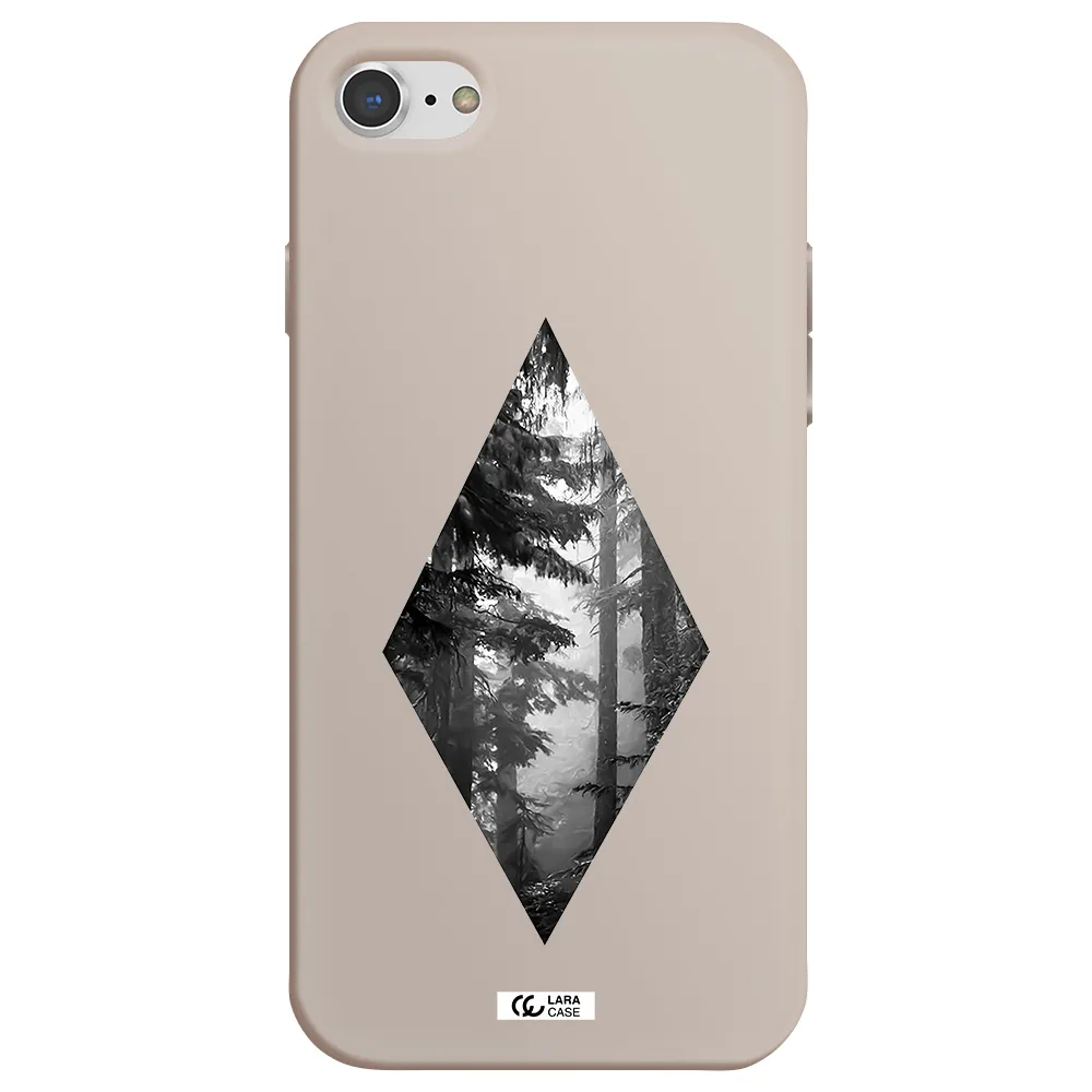 a diamond shaped image of trees Apple iPhone 7 Silicone Stone Case