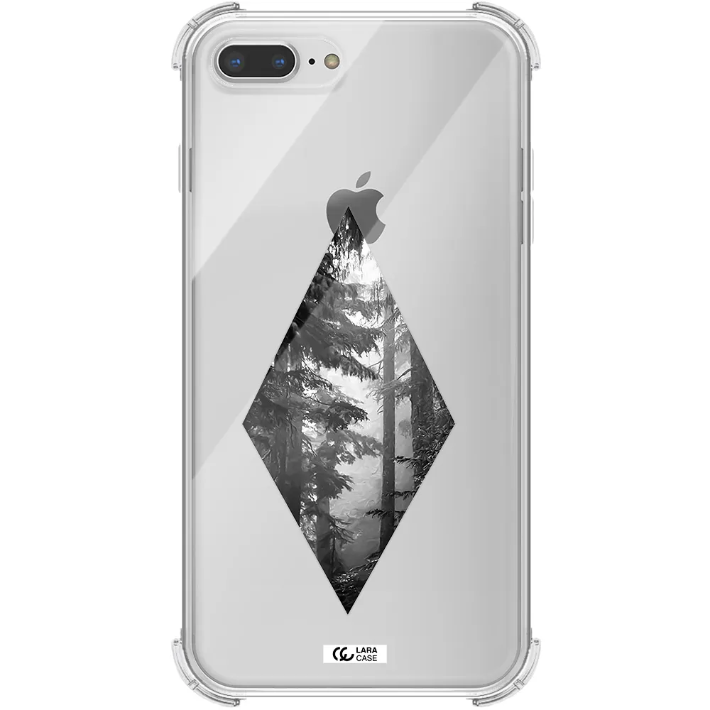 a diamond shaped image of trees Apple iPhone 8 plus Clear PC Case