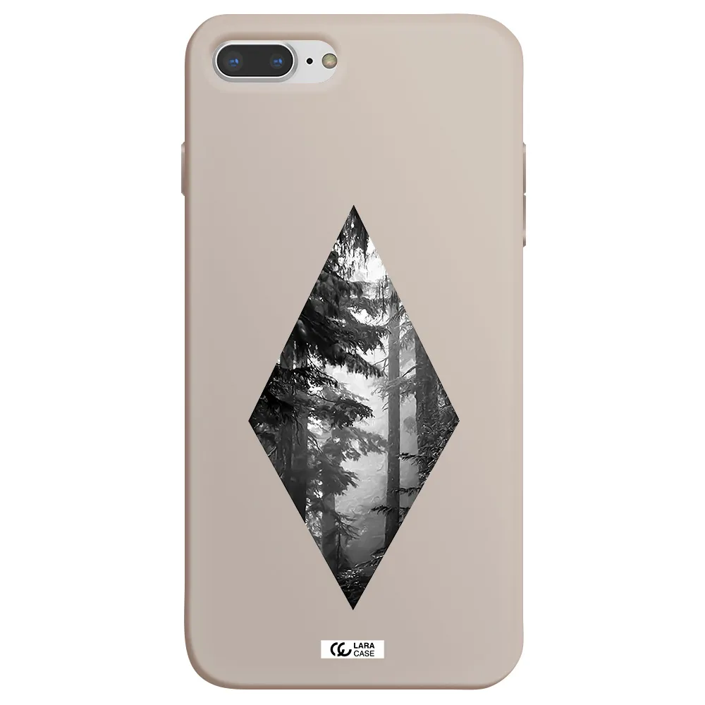 a diamond shaped image of trees Apple iPhone 8 plus Silicone Stone Case