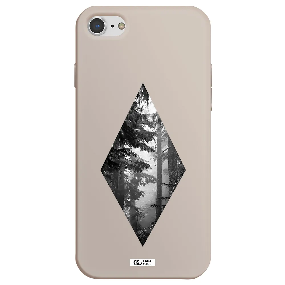 a diamond shaped image of trees Apple iPhone 8 Silicone Stone Case