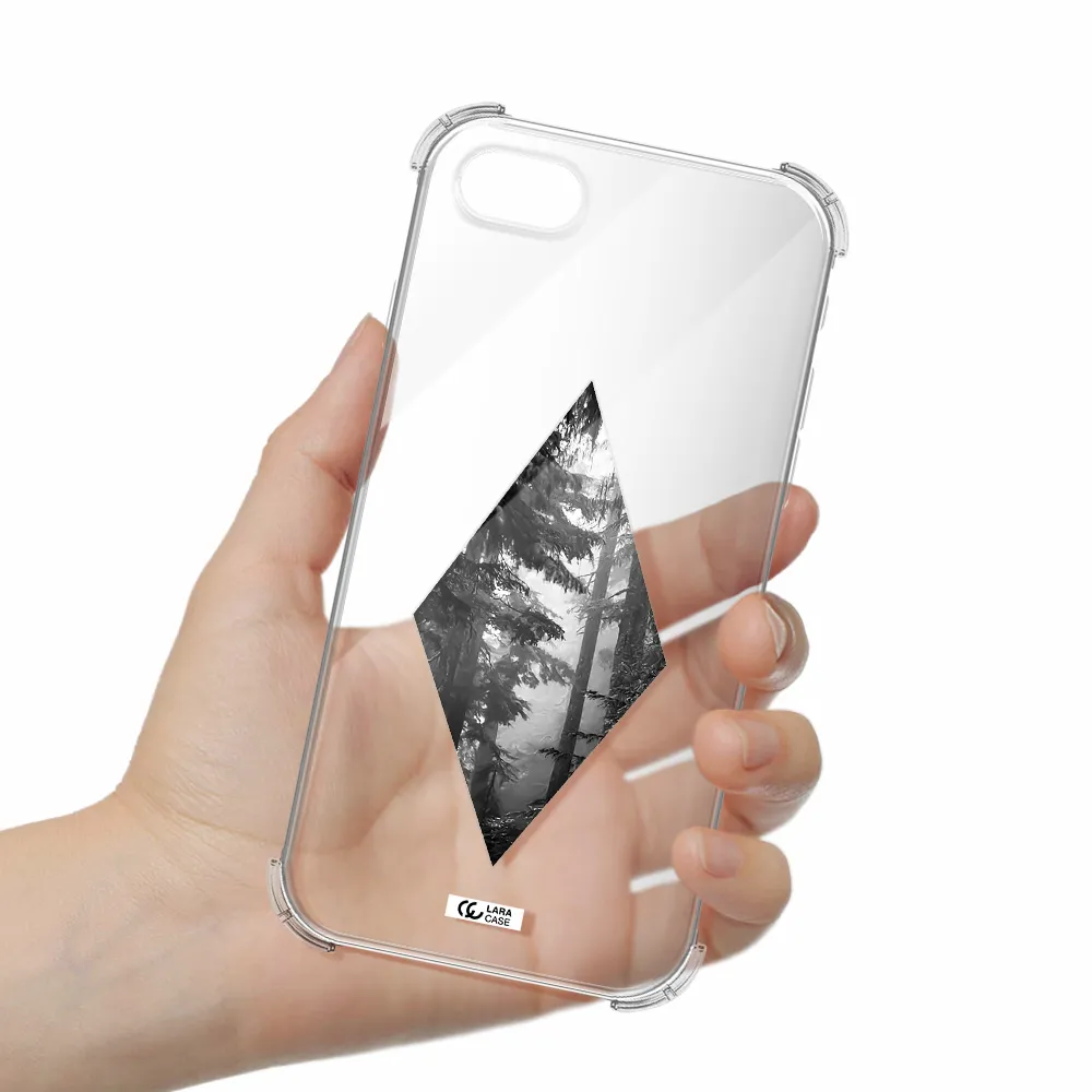 a diamond shaped image of trees Apple iPhone se 2020 Clear PC Case