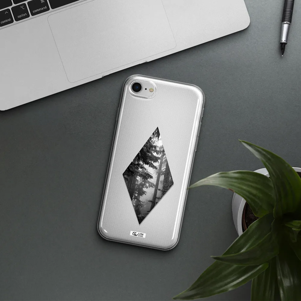 A Diamond Shaped Image Of Trees Apple Iphone Se 2020 Clear Tpu Case
