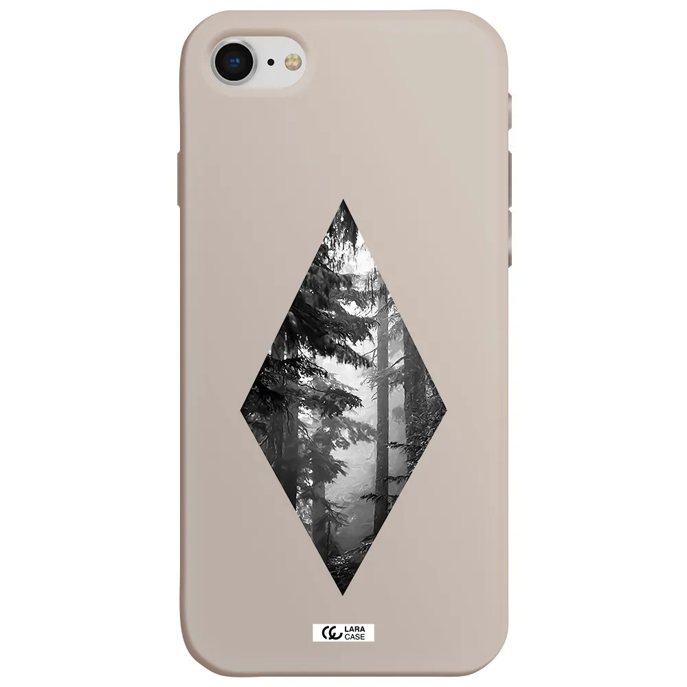 a diamond shaped image of trees Apple iPhone se 2020 Silicone Stone Case