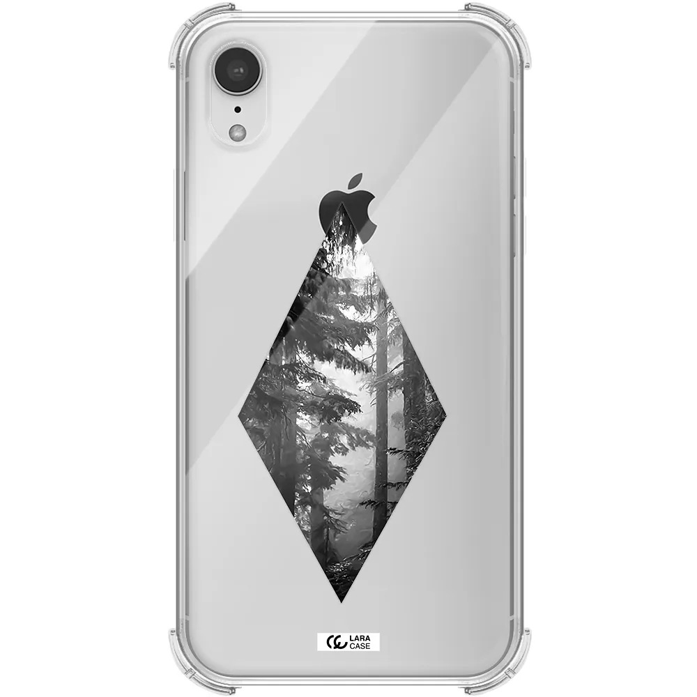 a diamond shaped image of trees Apple iPhone XR Clear PC Case