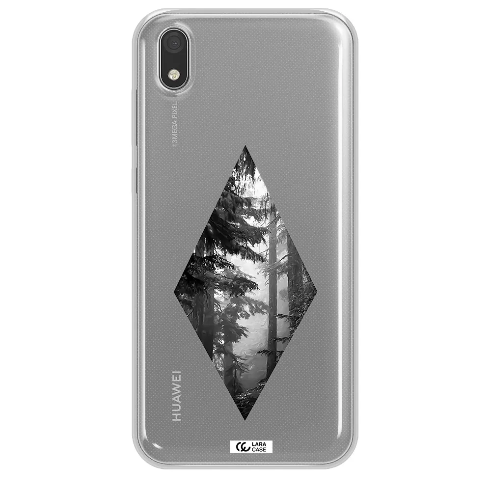 a diamond shaped image of trees Huawei Honor 8S Clear TPU Case