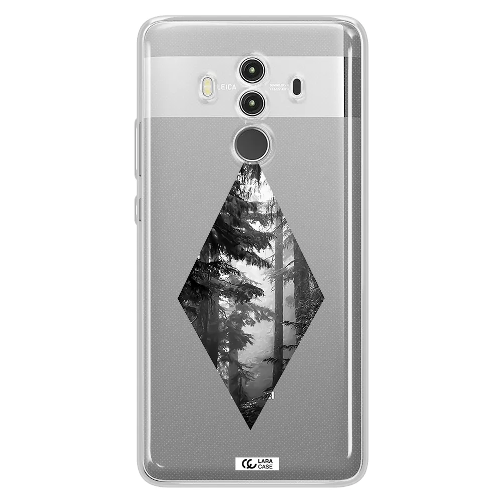 a diamond shaped image of trees Huawei Mate 10 Clear TPU Case