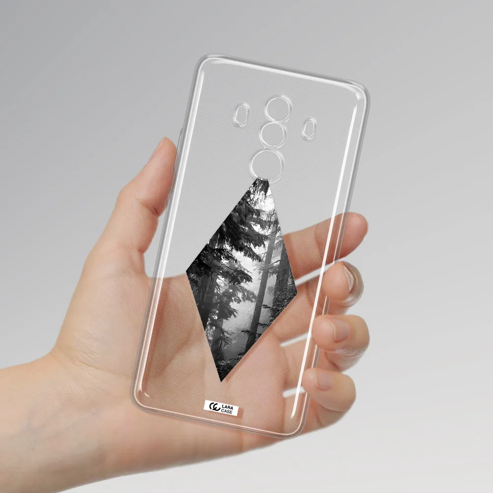 a diamond shaped image of trees Huawei Mate 10 Clear TPU Case