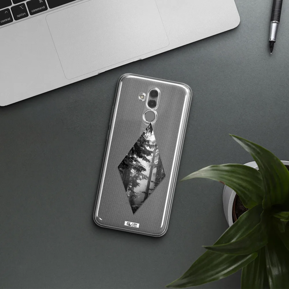 a diamond shaped image of trees Huawei Mate 20 Lite Clear TPU Case