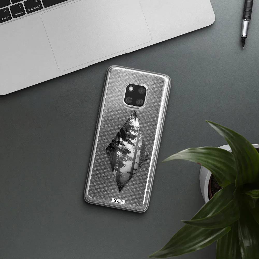a diamond shaped image of trees Huawei Mate 20 Pro Clear TPU Case