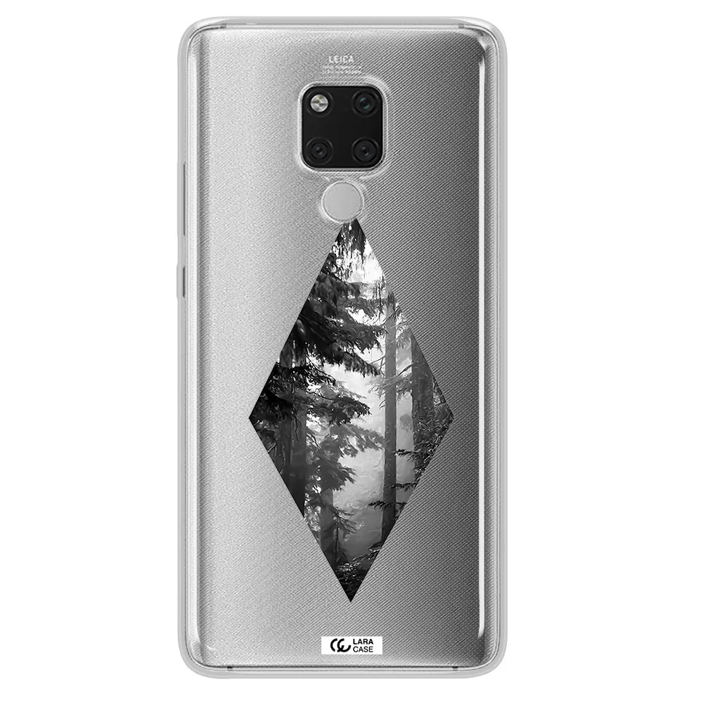 a diamond shaped image of trees Huawei Mate 20X Clear TPU Case