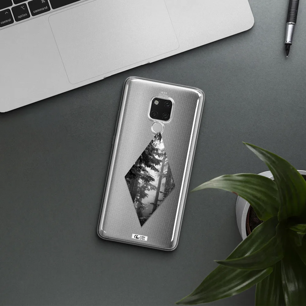 a diamond shaped image of trees Huawei Mate 20X Clear TPU Case
