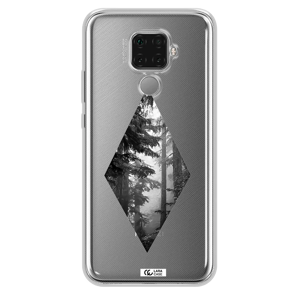 a diamond shaped image of trees Huawei Mate 30 Lite Clear TPU Case