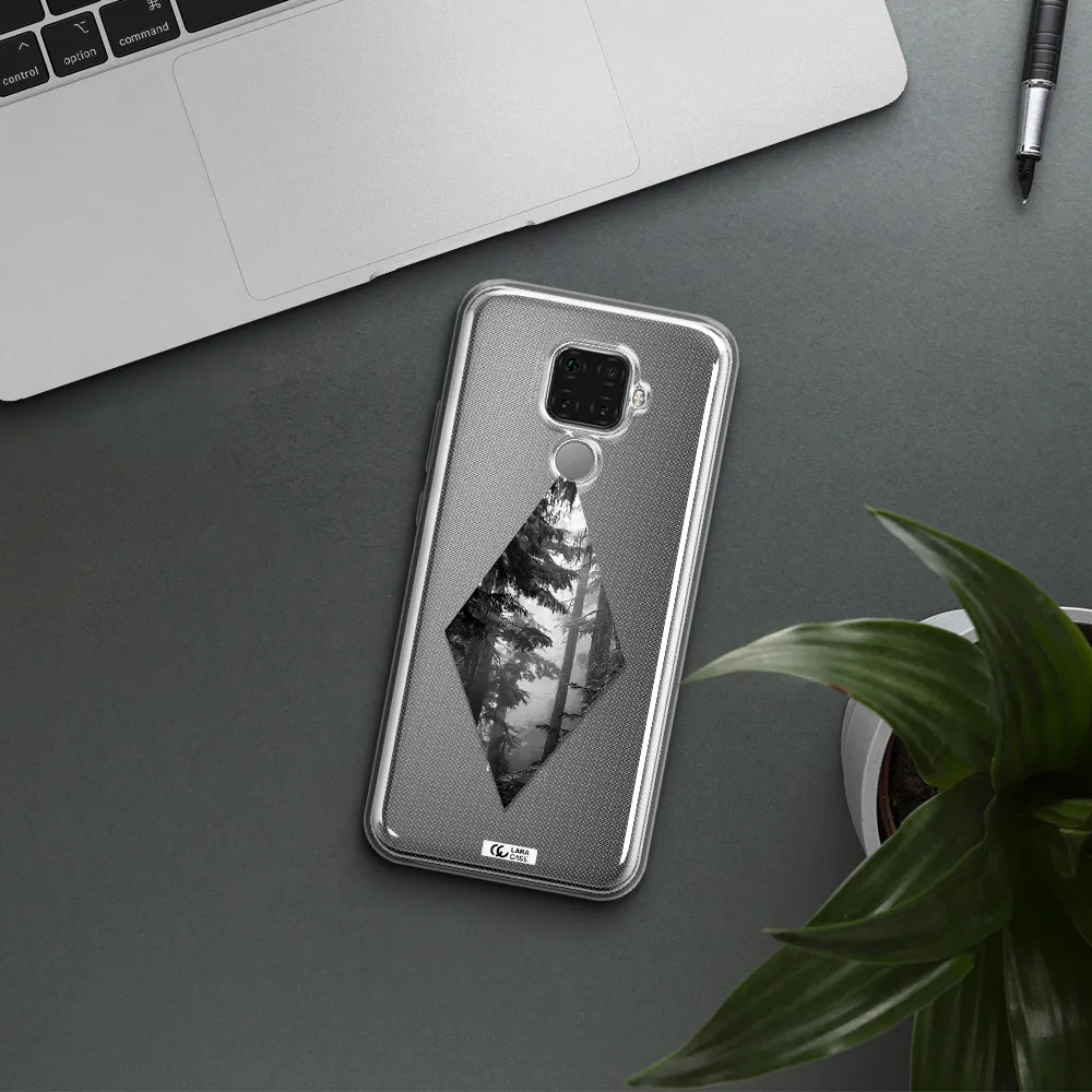 a diamond shaped image of trees Huawei Mate 30 Lite Clear TPU Case