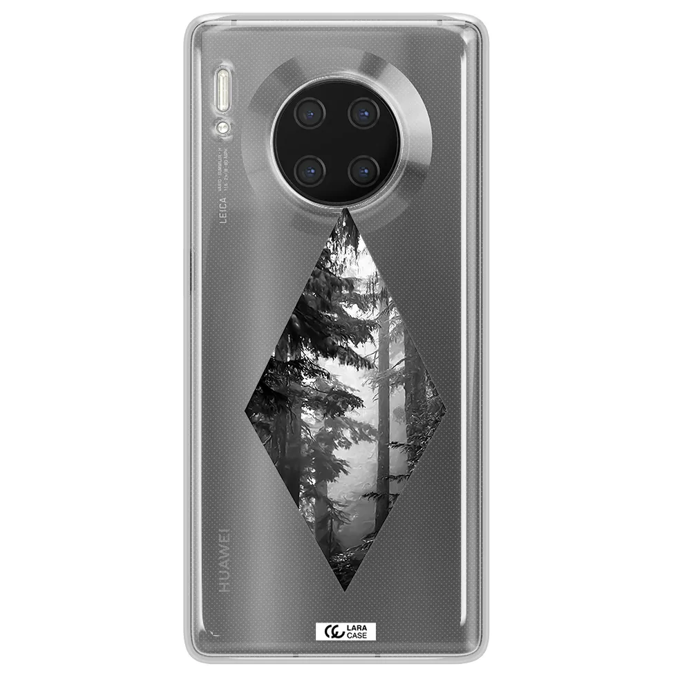 a diamond shaped image of trees Huawei Mate 30 Pro Clear TPU Case