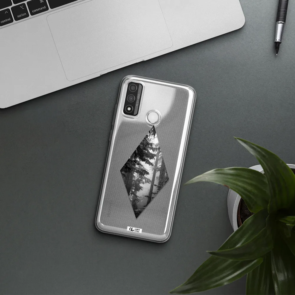 a diamond shaped image of trees Huawei P Smart 2020 Clear TPU Case