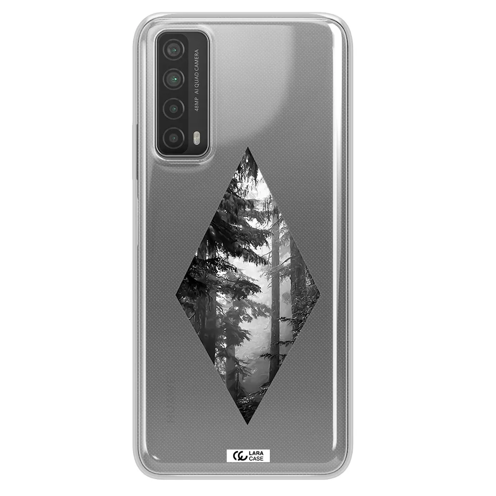 a diamond shaped image of trees Huawei P Smart 2021 Clear TPU Case